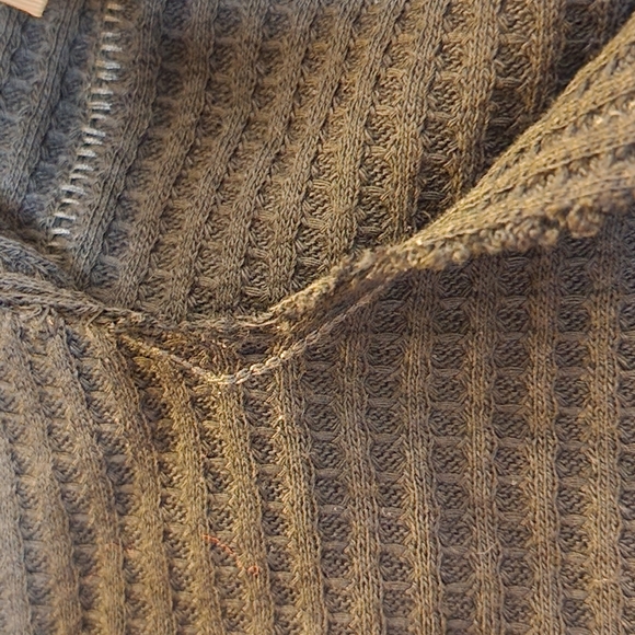 Free People We The Free black waffle knit top size medium - Picture 4 of 7